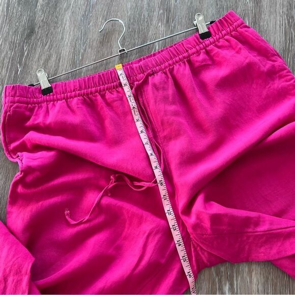 H&M bright‎ pink linen blend wide leg pants - Picture 3 of 8